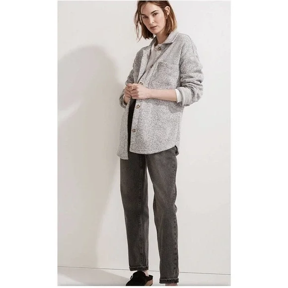 MWL (Re)sourced Sweater Fleece Shirt-Jacket Size Medium in Heather Pale Thistle - Picture 5 of 15